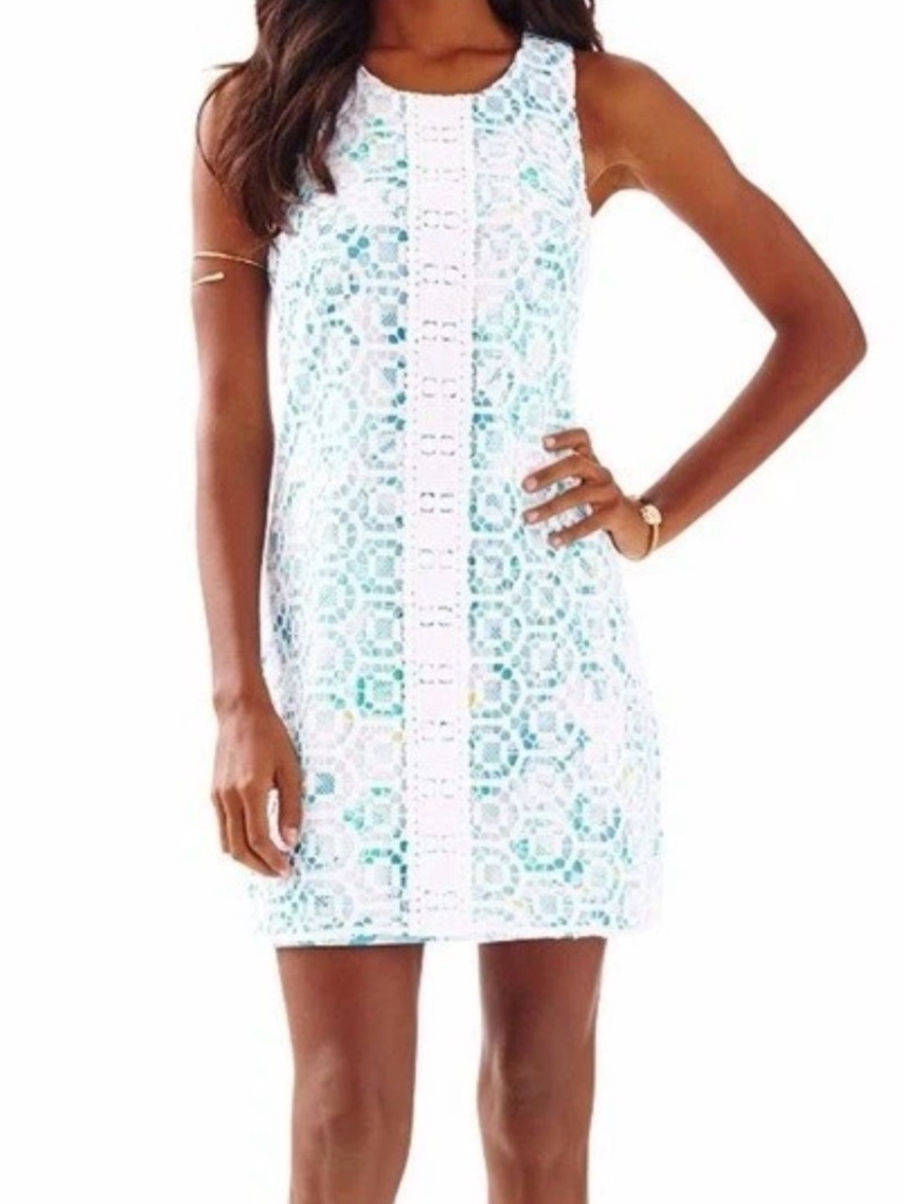 Lilly Pulitzer Rosalie Shift Resort White Lace Macramé Dress Size 12